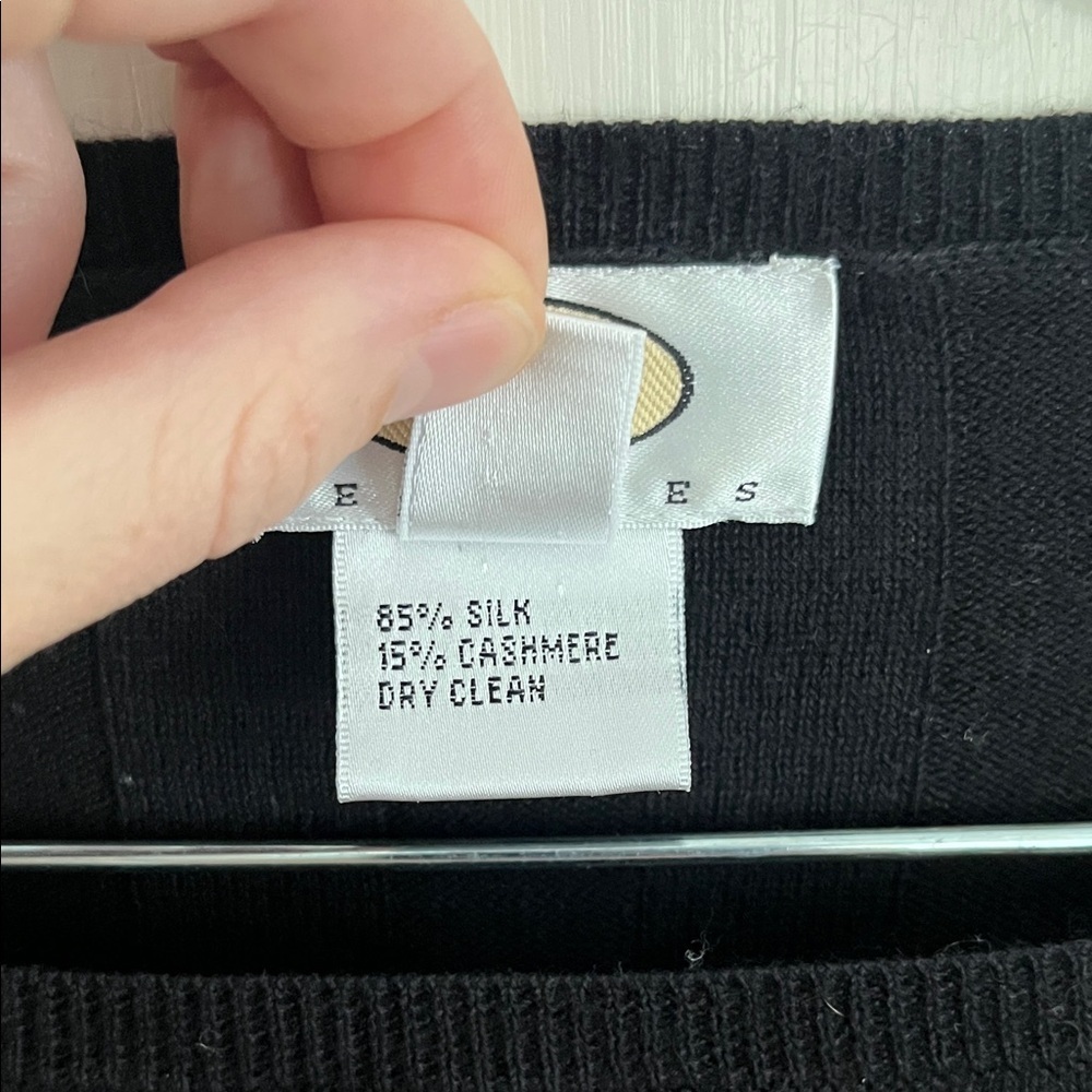 Talbots Black Ribbed Sweater - Picture 3 of 7